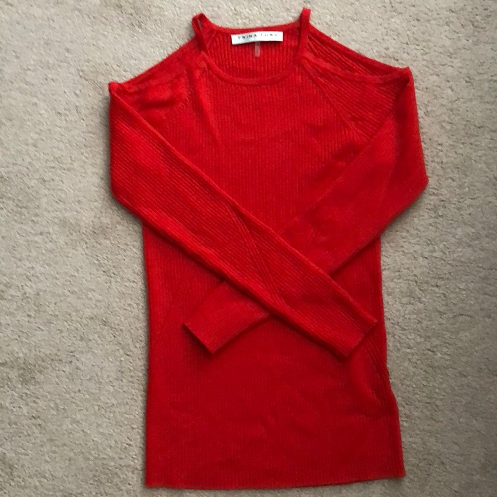 Trina Turk peekaboo shoulder sweater